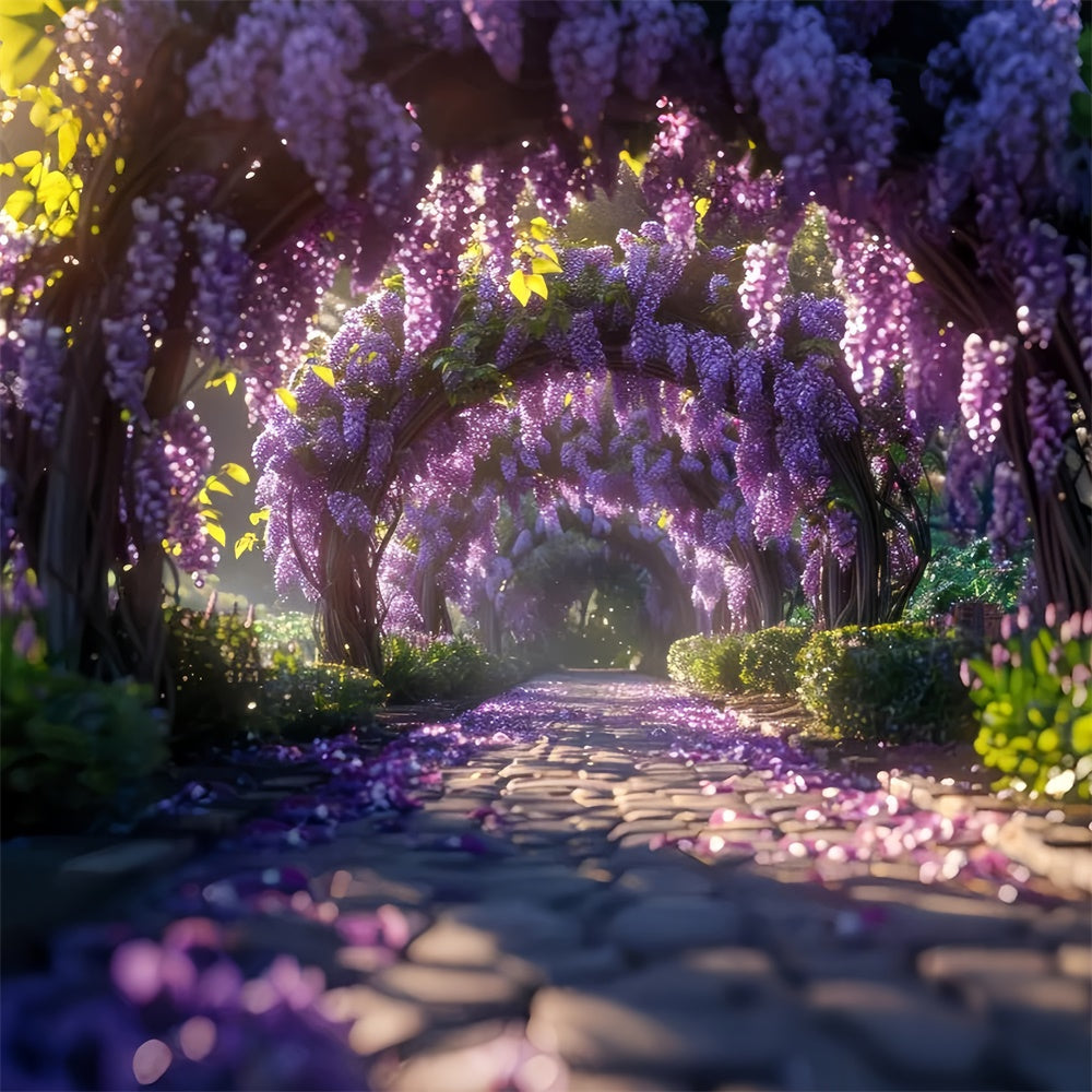 Fond Photo Printemps Jardin Wisteria Violet Élégant LXX2-48