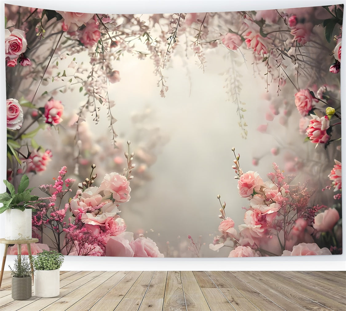 Toile de fond Printemps Brume Rose Douce Rêveuse LXX2-50
