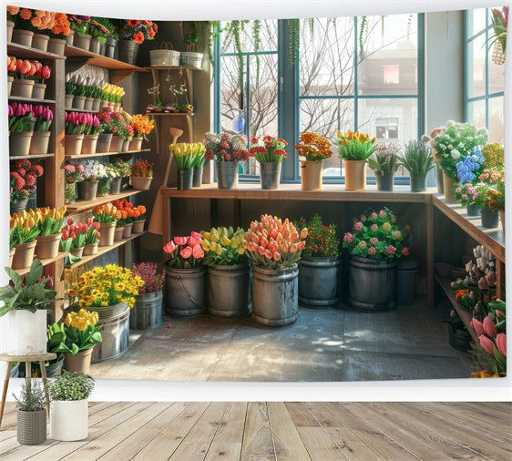 Fond Photo Printemps Cottage Rustique Jardin Floral LXX2-55