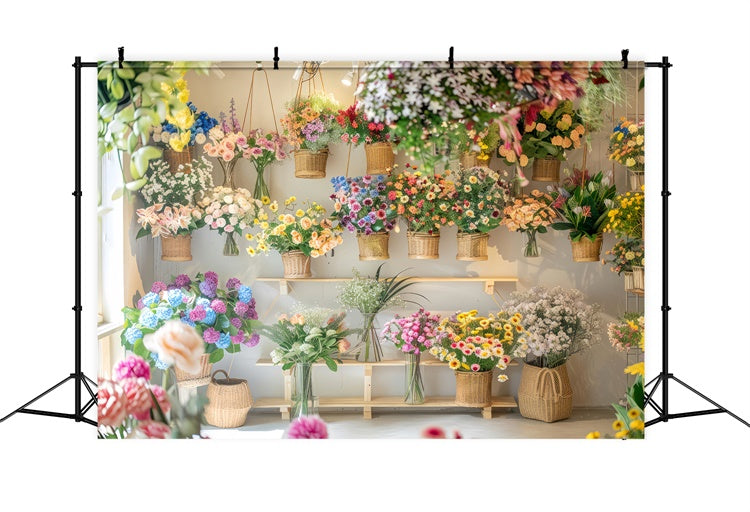 Fond Photo Printemps Fenêtre Ensoleillée Affichage Floral LXX2-57