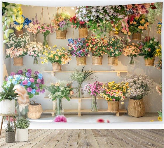 Fond Photo Printemps Fenêtre Ensoleillée Affichage Floral LXX2-57