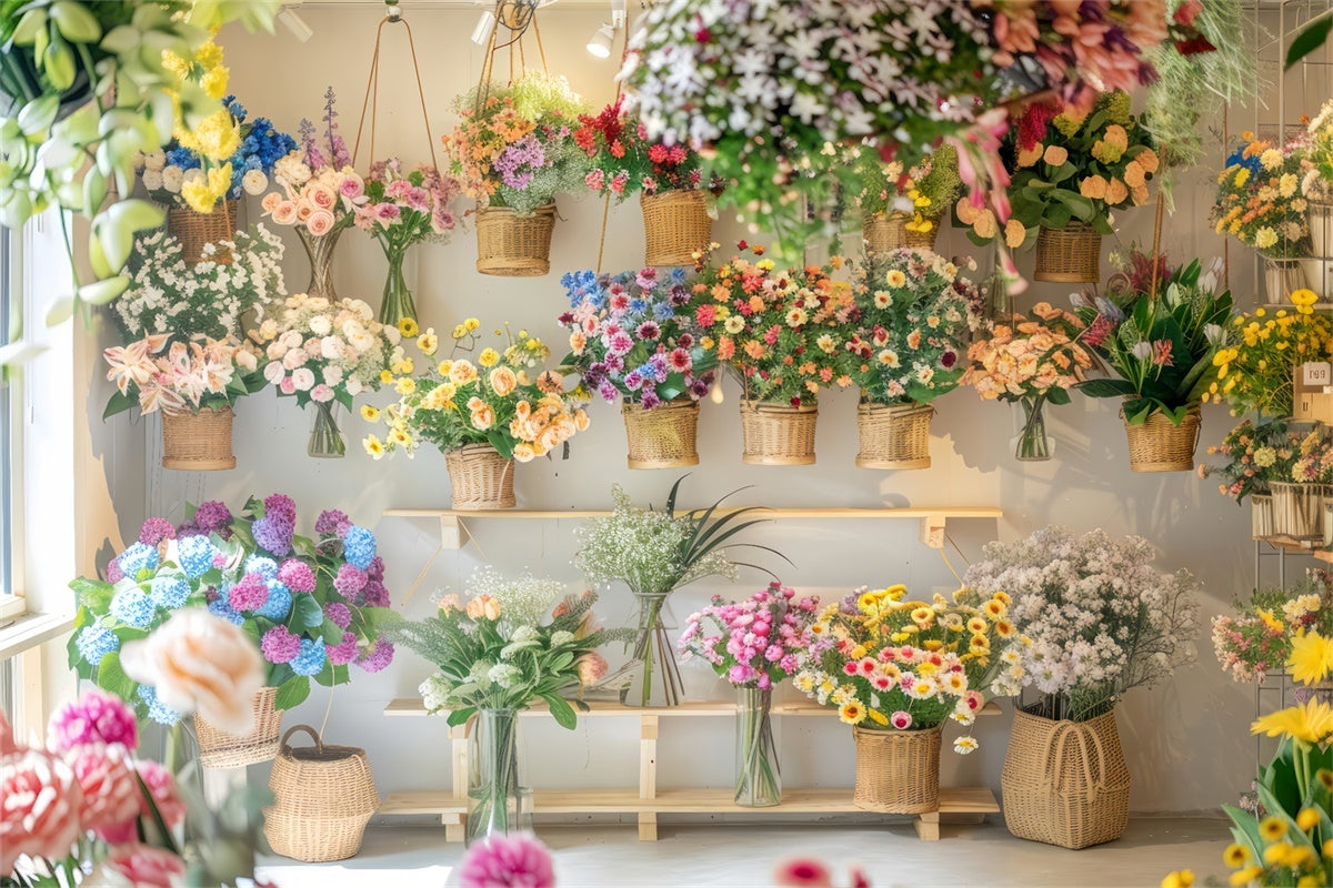 Fond Photo Printemps Fenêtre Ensoleillée Affichage Floral LXX2-57