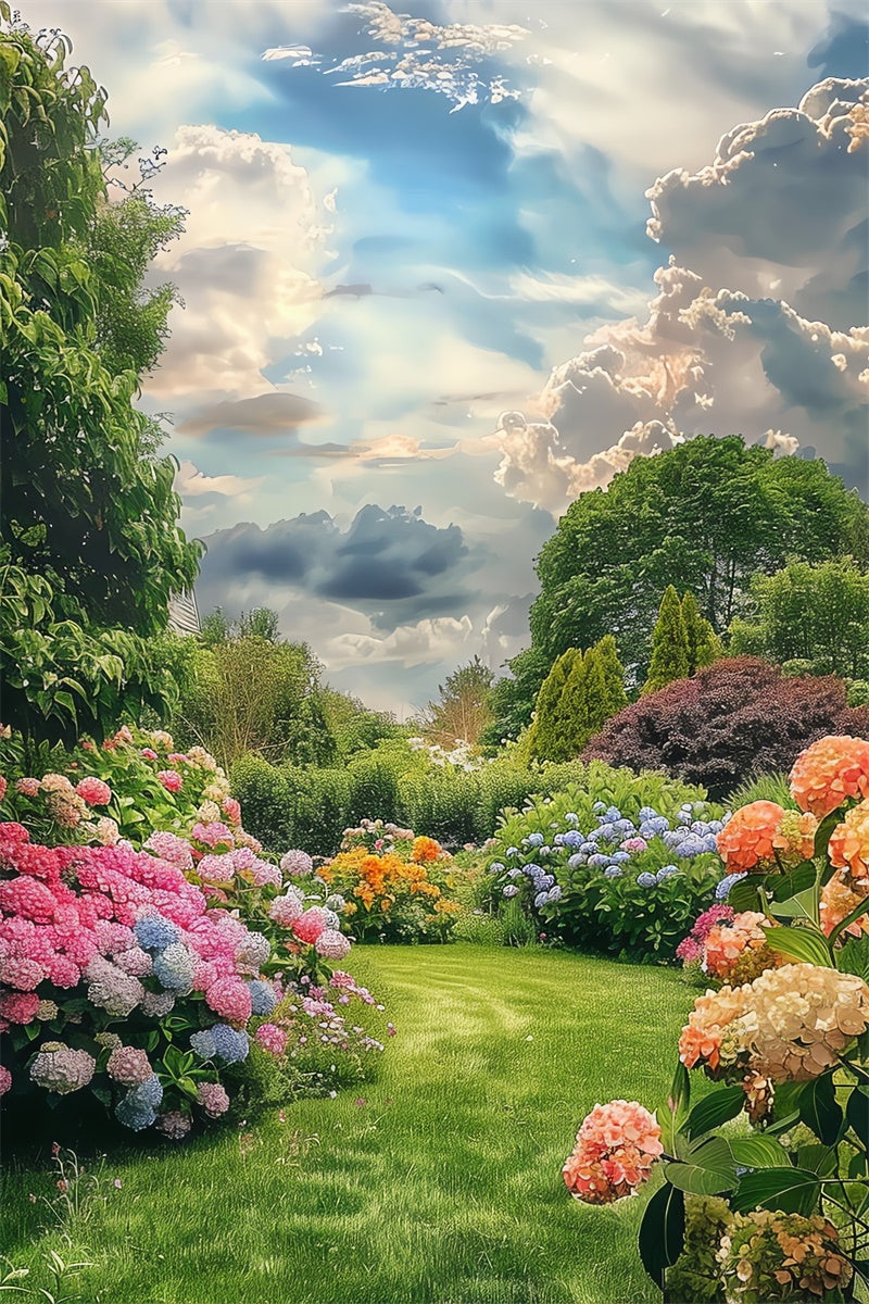 Fond Photo Printemps Paradis Floral Ciel Bleu LXX2-62