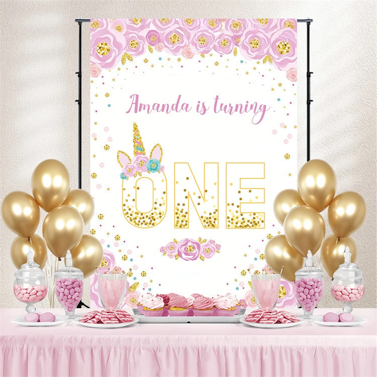 Toile de fond Deco Anniversaire Personnalisé Confettis Floraux Célébration LXX3-104