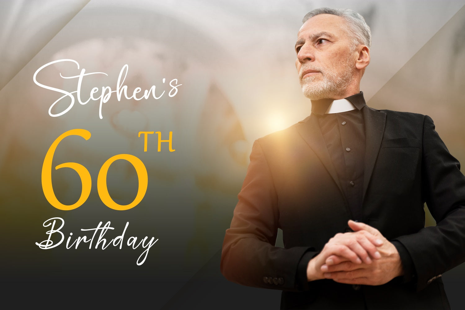 Toile de fond Anniversaire Personnalisé Chic Moderne Élégant 60ème LXX3-109