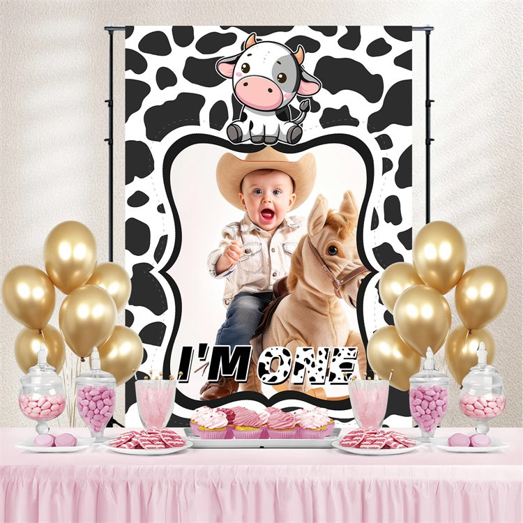Toile de fond Personnalisable Anniversaire Thème Rodéo Premier Anniversaire LXX3-115