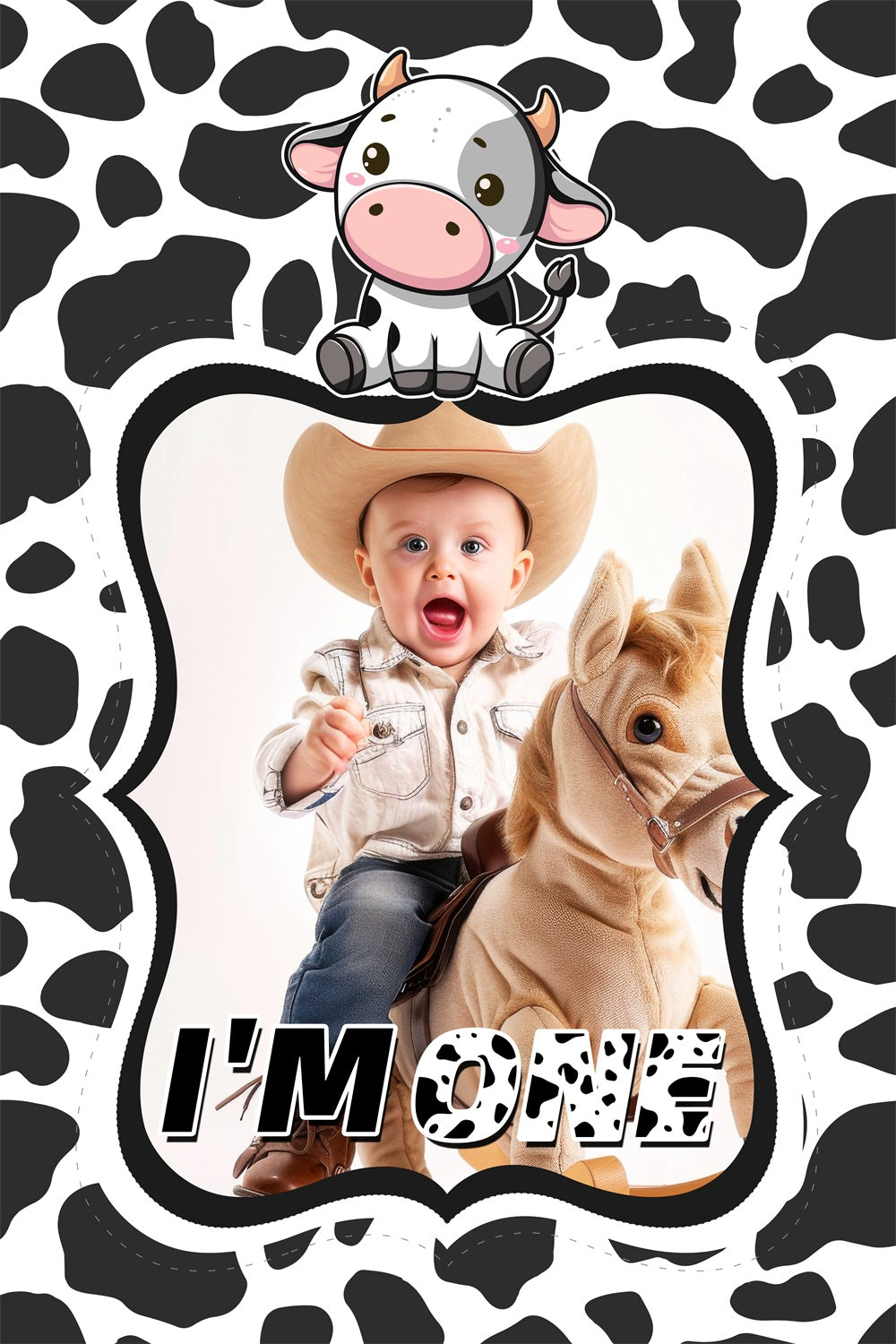 Toile de fond Personnalisable Anniversaire Thème Rodéo Premier Anniversaire LXX3-115