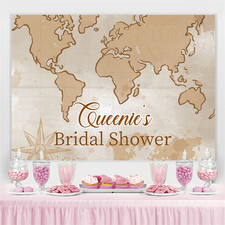 Toile de fond Bridal Shower Personnalisable Carte Vintage LXX3-137