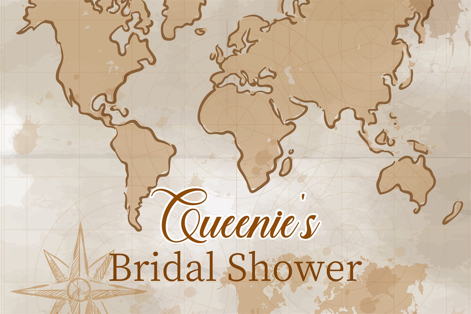 Toile de fond Bridal Shower Personnalisable Carte Vintage LXX3-137