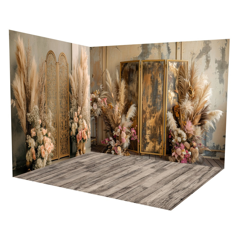 Ensemble de Salle Décor Floral Pampas Bohème LXX3-28