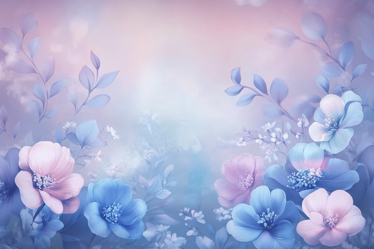 Toile de fond Fête des Mères Éclat Floral Bleu Rose LXX3-33