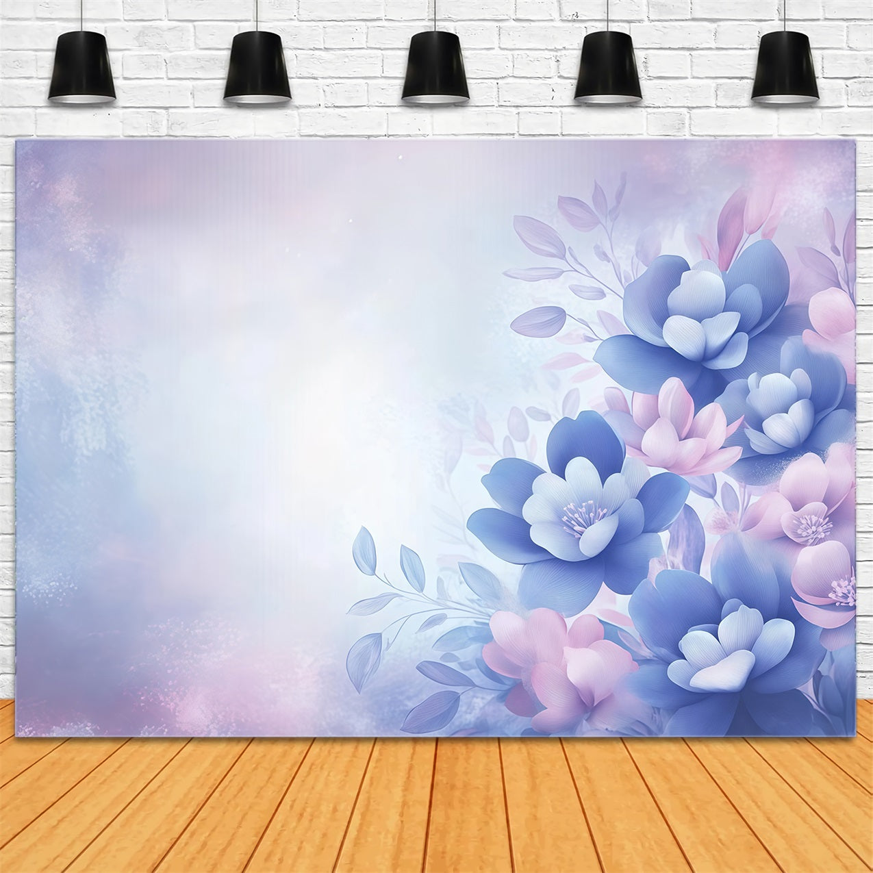 Toile de fond Fête des Mères Rêve Floral Bleu Violet LXX3-34