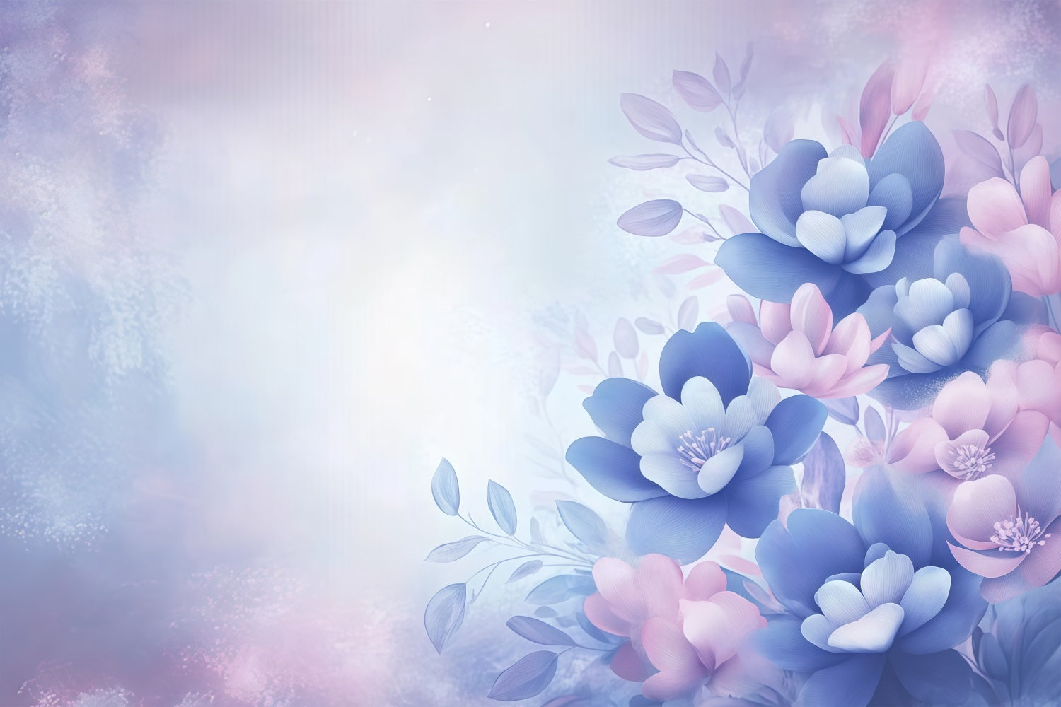Toile de fond Fête des Mères Rêve Floral Bleu Violet LXX3-34