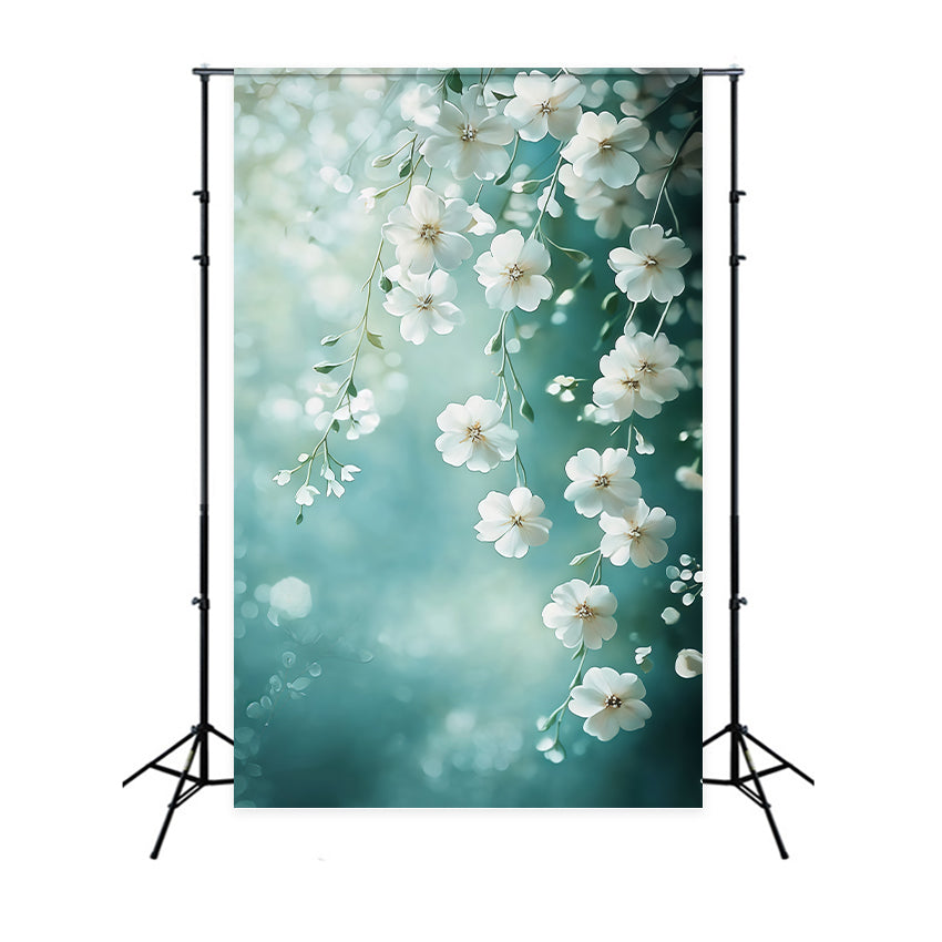 Toile de fond Photo Fête des Mères Fleurs Blanches Suspendues LXX3-37