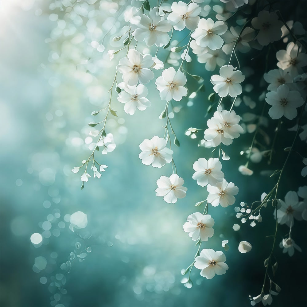 Toile de fond Photo Fête des Mères Fleurs Blanches Suspendues LXX3-37