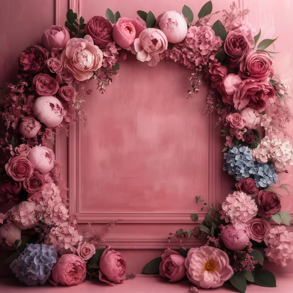 Toile de fond Photographie Fête des Mères Cadre Floral Rouge LXX3-40