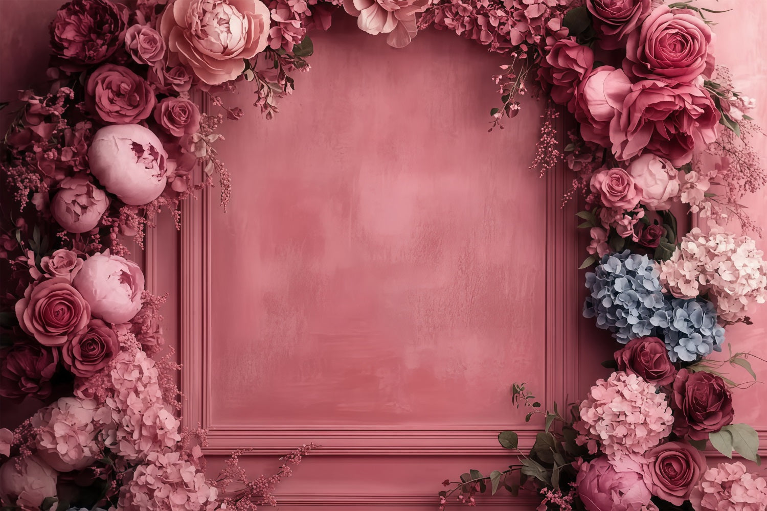 Toile de fond Photographie Fête des Mères Cadre Floral Rouge LXX3-40