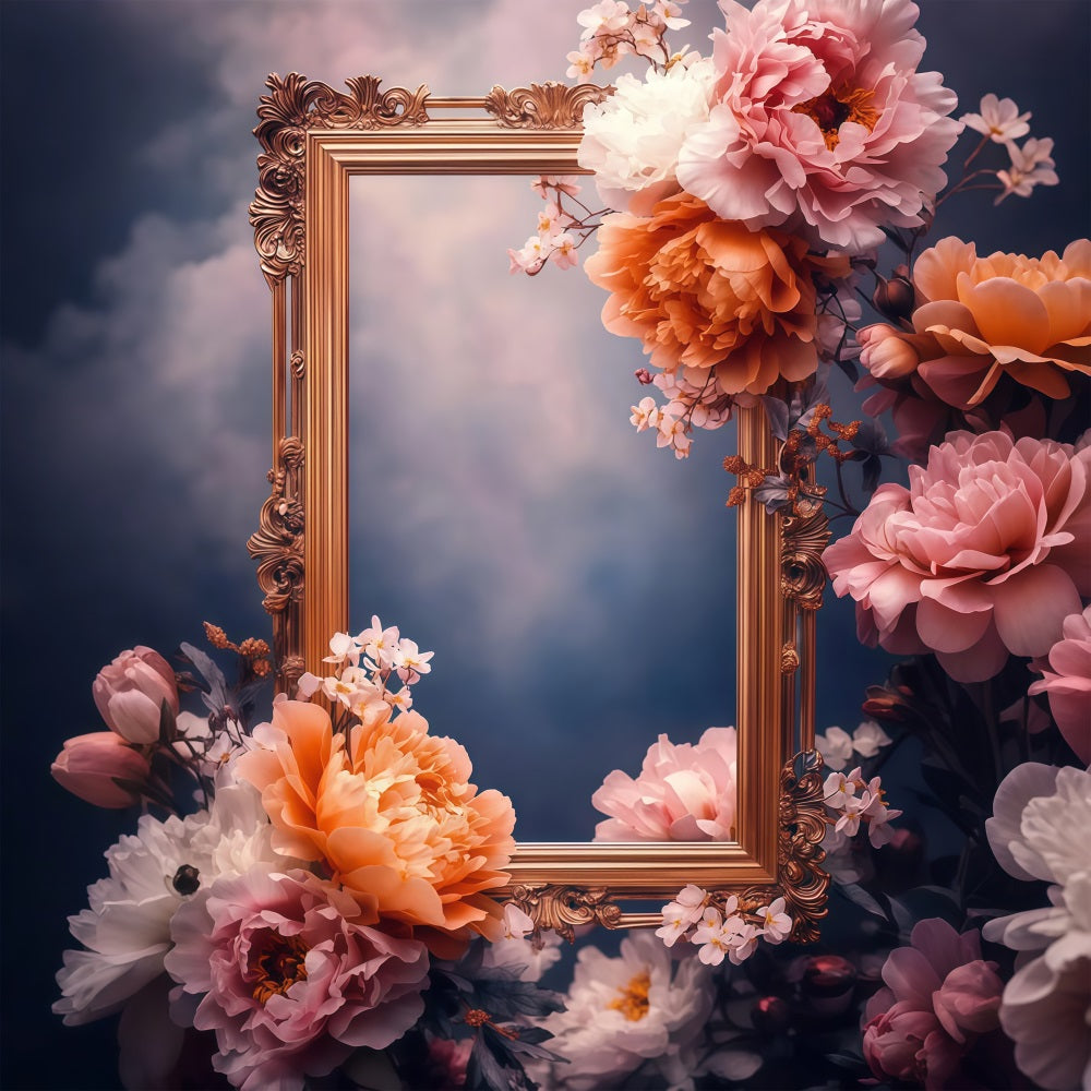 Toile de fond Fête des Mères Cadre Floral Baroque LXX3-43