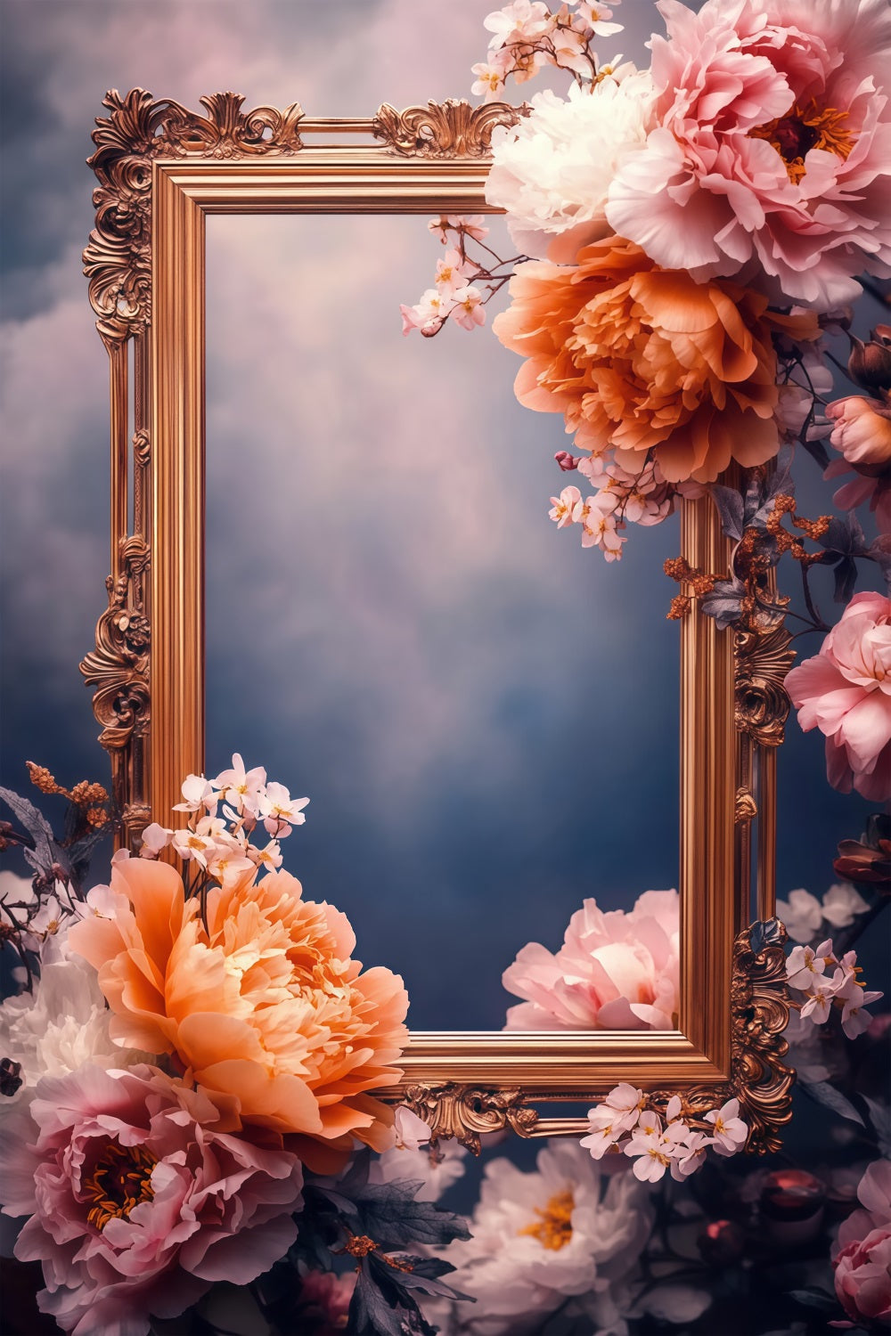 Toile de fond Fête des Mères Cadre Floral Baroque LXX3-43