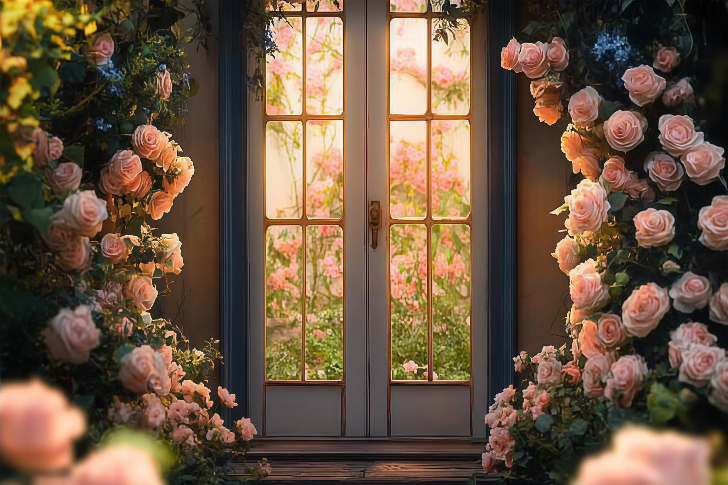 Toile de fond Photo Fête des Mères Entrée de Roses LXX3-47