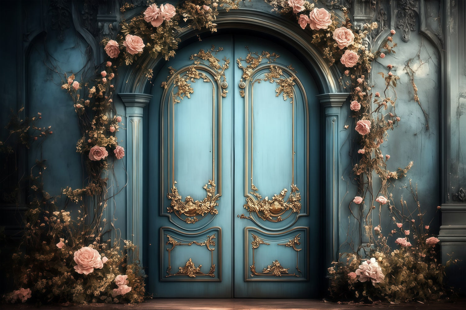 Toile de fond Photo Fête des Mères Entrée Enveloppée de Fleurs LXX3-50