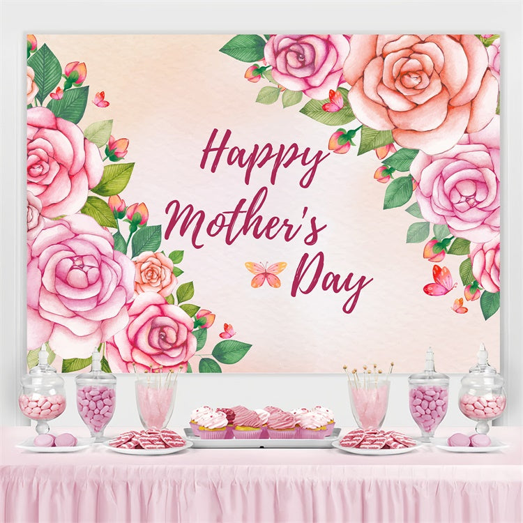 Toile de fond Fête des Mères Personnalisable Rose Charmante LXX3-60