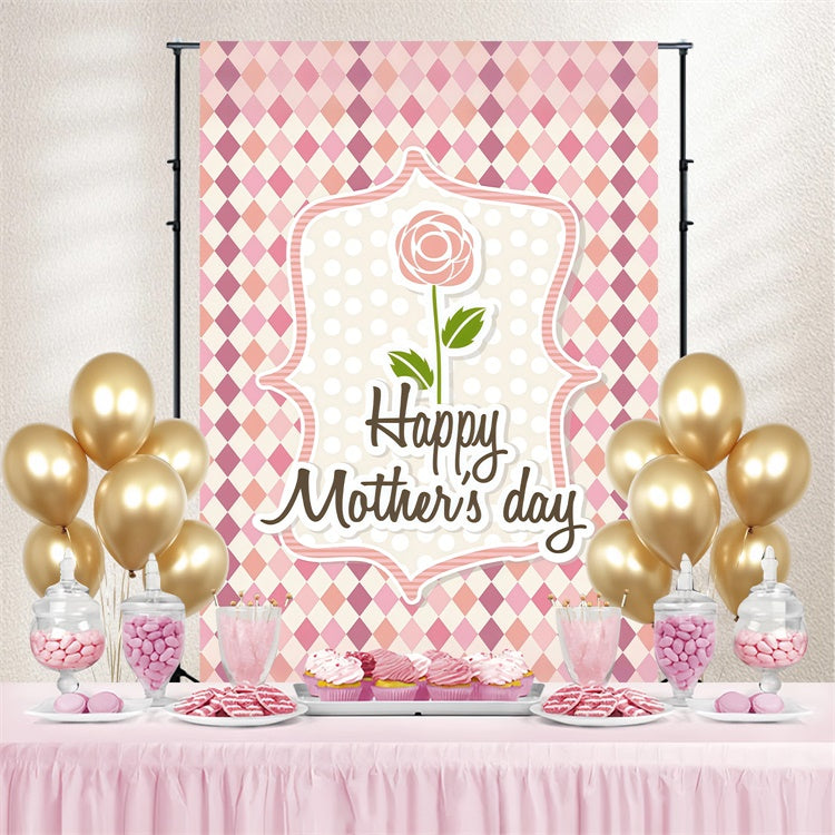 Toile de fond Fête des Mères Personnalisable Chic Cadre de Roses LXX3-82