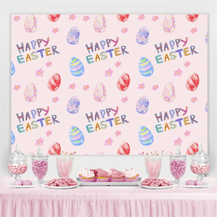Toile de fond Photo Pâques Œufs Peints Colorés Personnalisée LXX3-94
