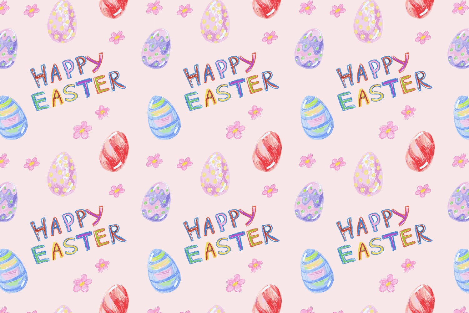 Toile de fond Photo Pâques Œufs Peints Colorés Personnalisée LXX3-94