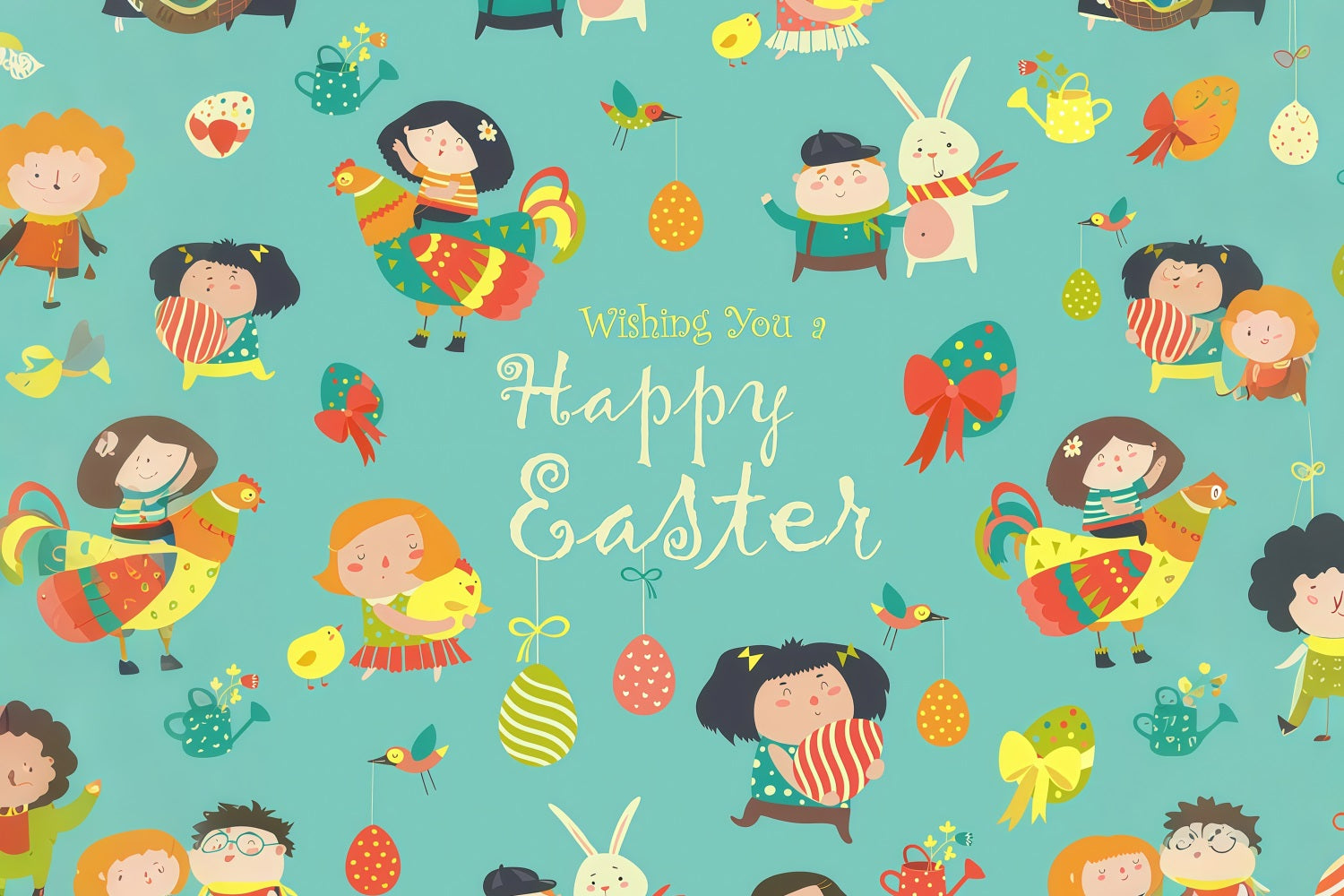 Toile de fond Déco Pâques Chasse aux Œufs Lapin Joueur Personnalisée LXX3-96