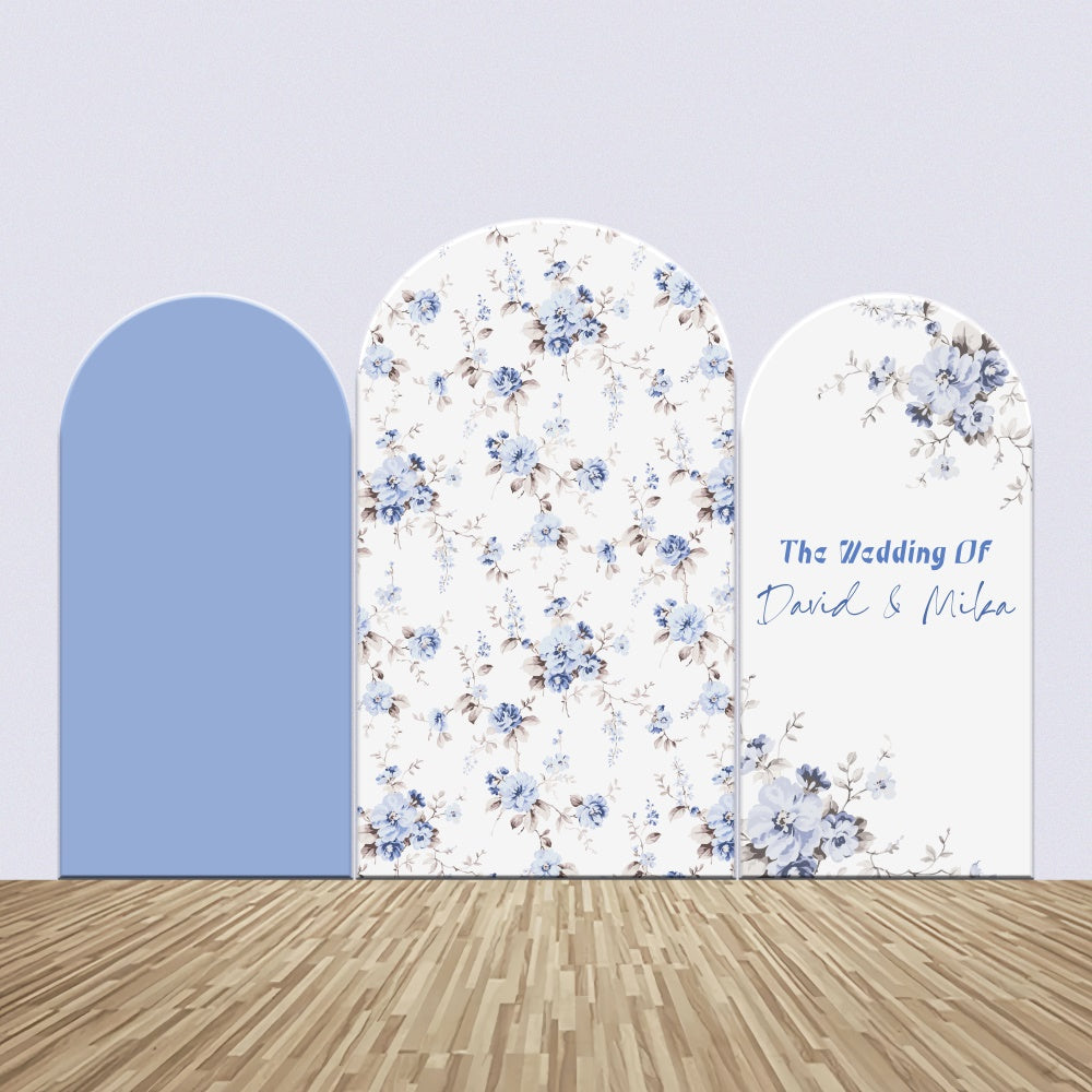 Kit de Toile de fond Arch Personnalisable Mariage Douce Floraison Bleue LXX4-103