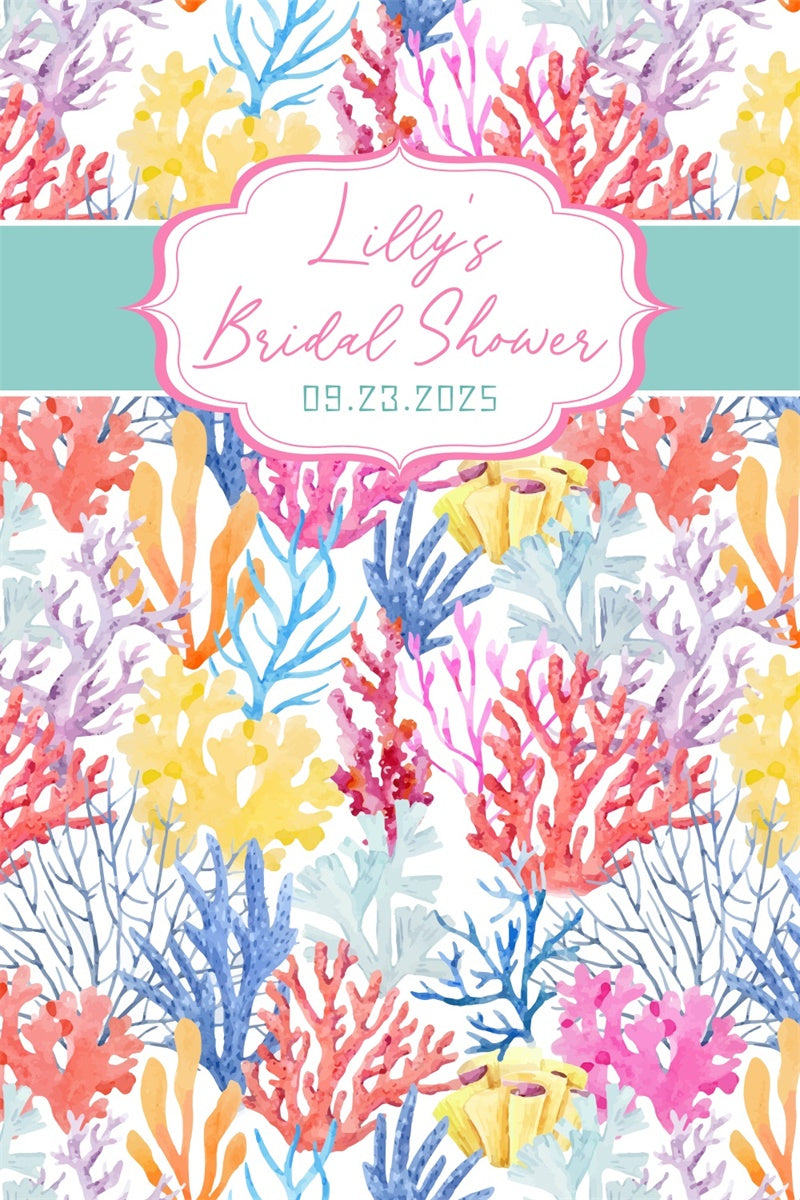 Toile de fond Bridal Shower Idées Personnalisée Récif Coloré LXX4-110