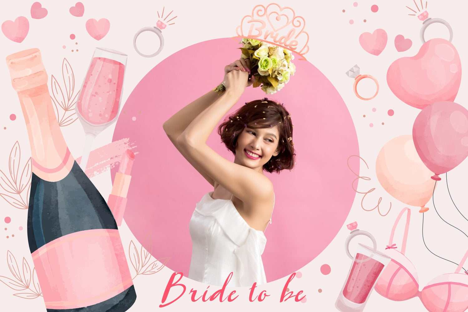 Toile de fond Mariage Personnalisée Ballon Champagne LXX4-113