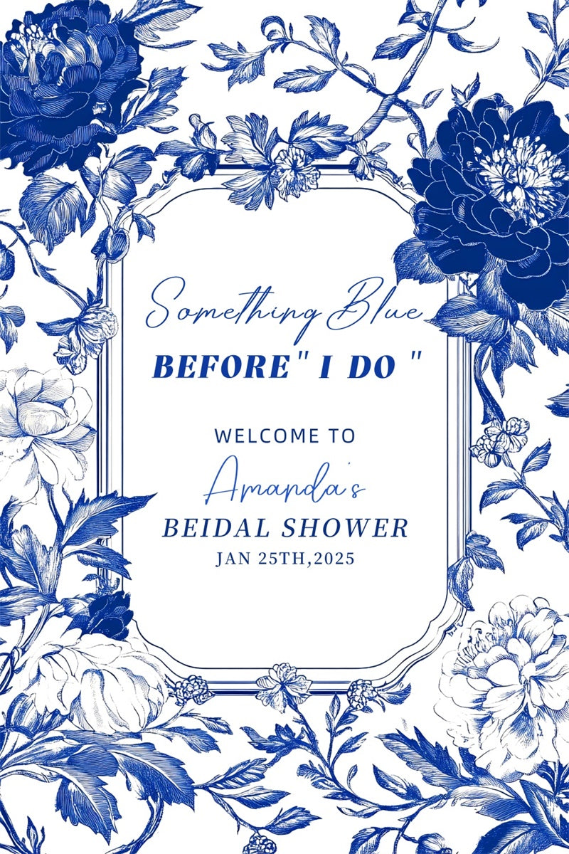 Toile de fond Bridal Shower Idées Personnalisée Motif Toile Bleue LXX4-118