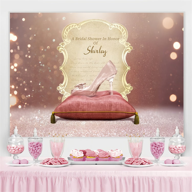 Toile de fond Bridal Shower Idées Personnalisée Pantoufle de Verre Conte de Fées LXX4-120
