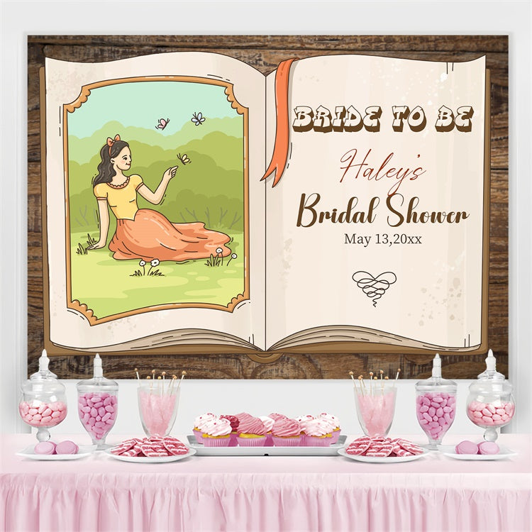Toile de fond Bridal Shower Personnalisée Fantasy de Livre d'Histoire LXX4-123