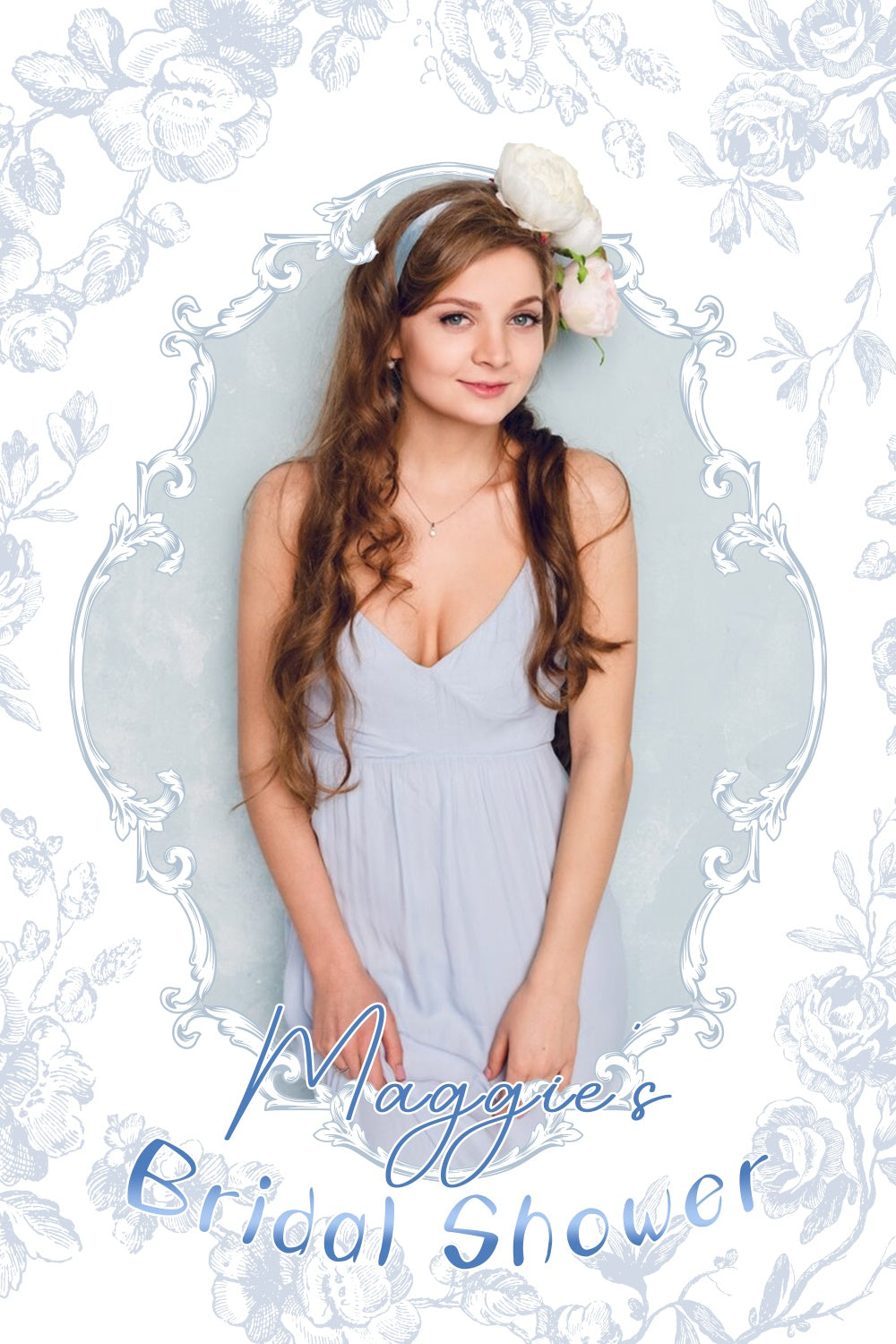 Toile de fond Bridal Shower Photo Personnalisée Floral Vintage Doux LXX4-128