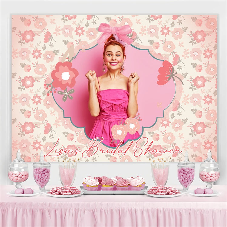 Toile de fond Bridal Shower Personnalisée Jardin Rose Joueur LXX4-133