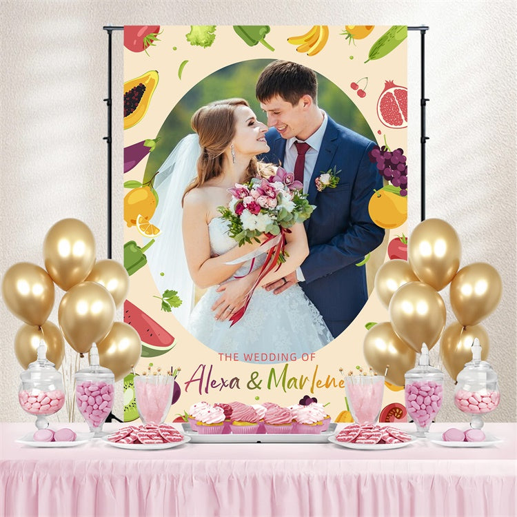 Toile de fond Mariage Personnalisée Verger de l'Amour Vibrant LXX4-136