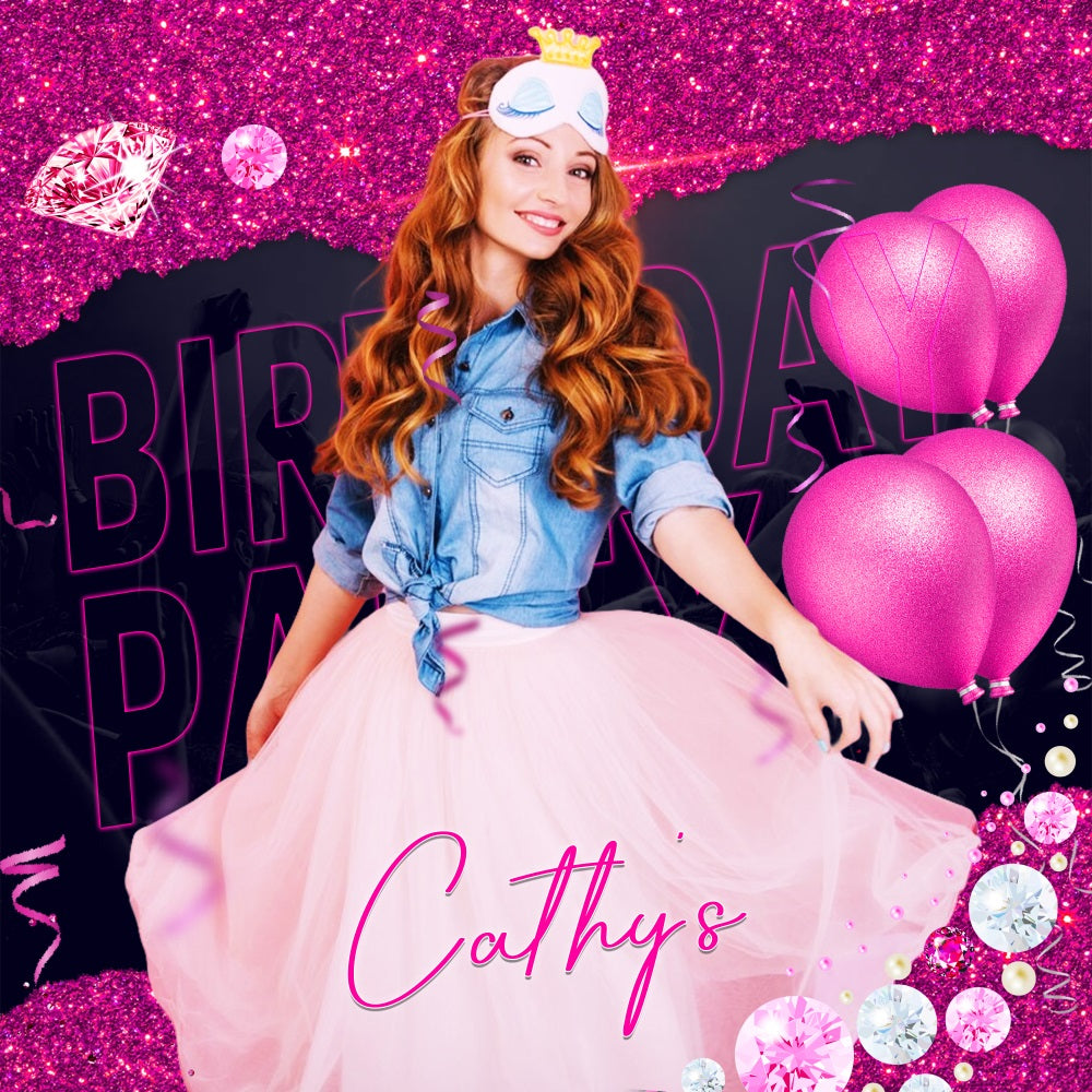 Toile de fond Anniversaire Personnalisé Ballon Diamant Célébration LXX5-106