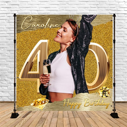 Toile de fond Anniversaire Personnalisable Glamour Fabuleux 40e LXX5-107