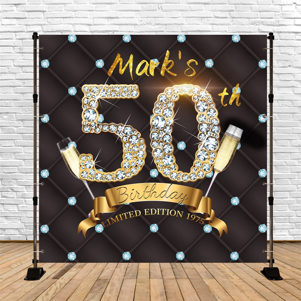 Toile de fond Personnalisable Anniversaire Bash Diamant 50e LXX5-109