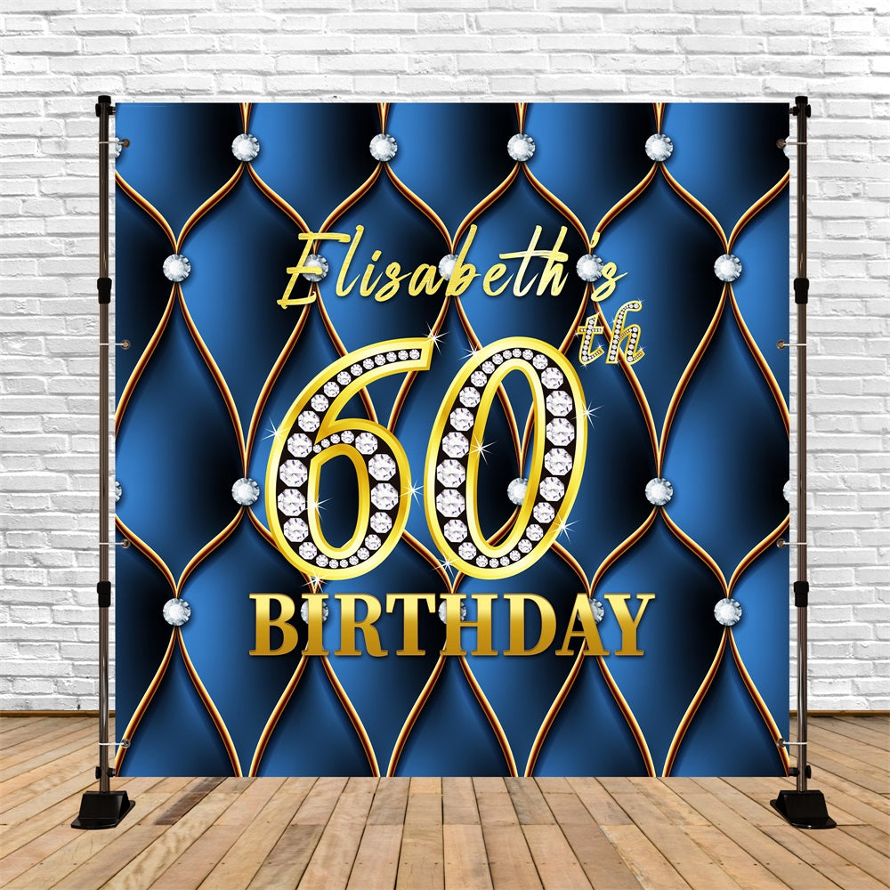 Toile de fond Anniversaire Personnalisé Diamant Bleu 60e LXX5-110