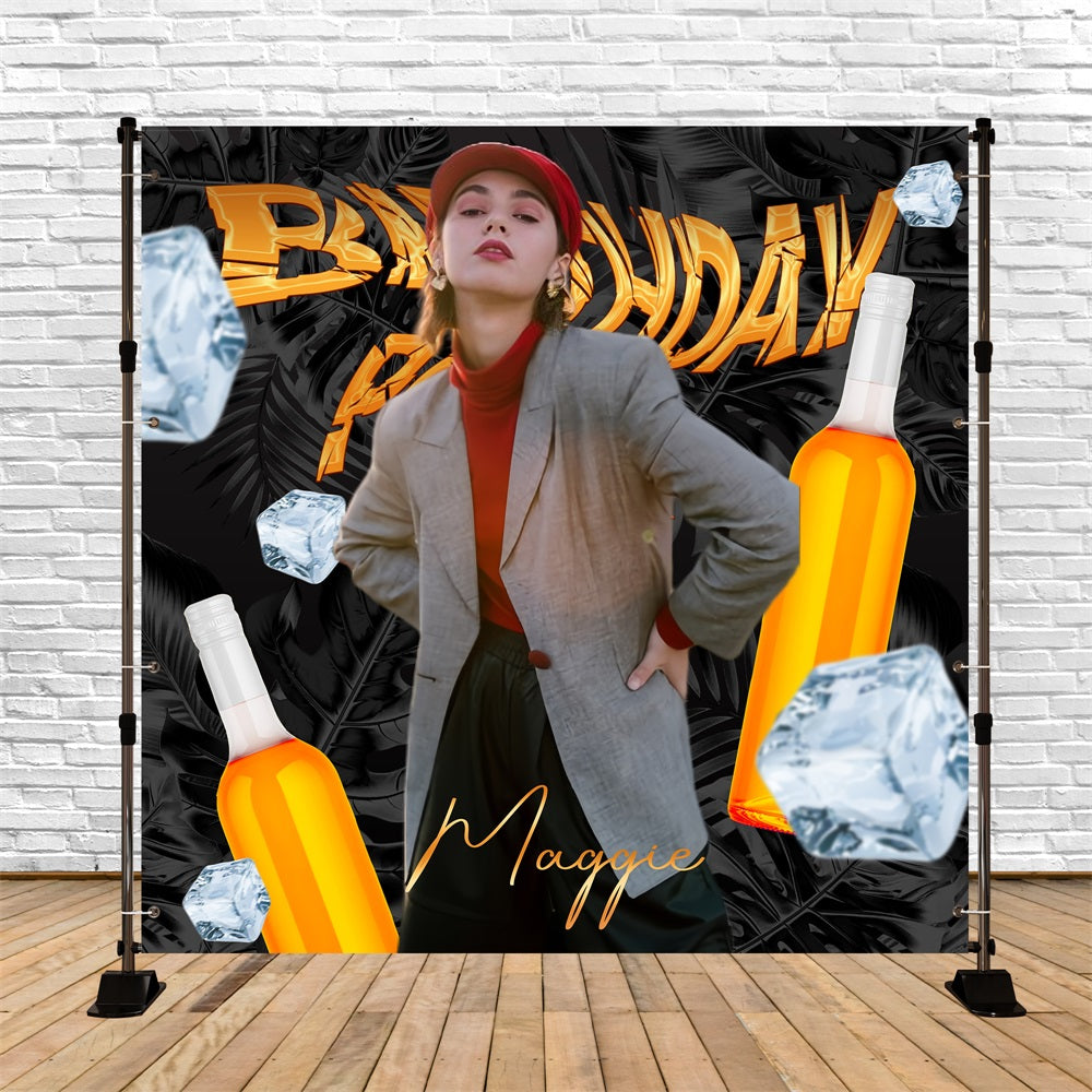 Toile de fond Anniversaire Personnalisable Fête Cocktail LXX5-115
