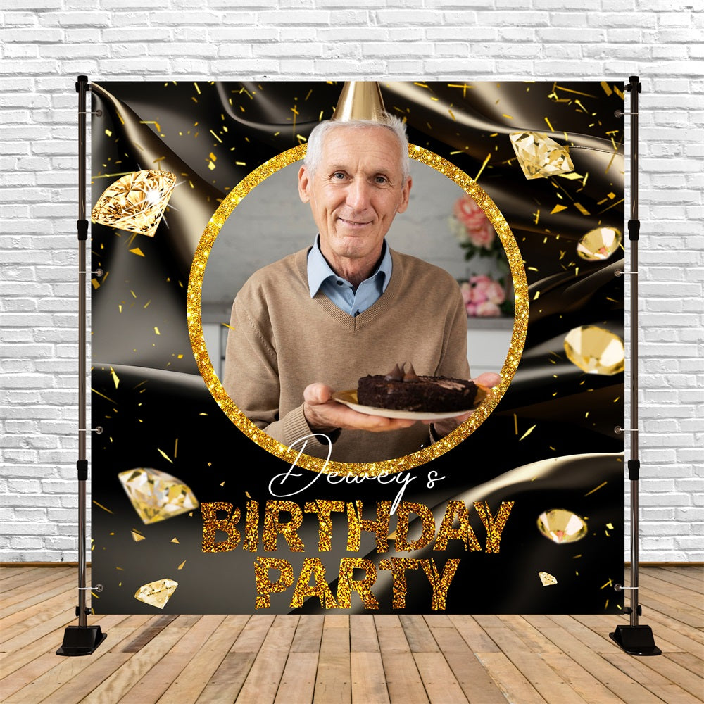 Toile de fond Personnalisable Anniversaire Célébration Diamant Étincelant LXX5-121