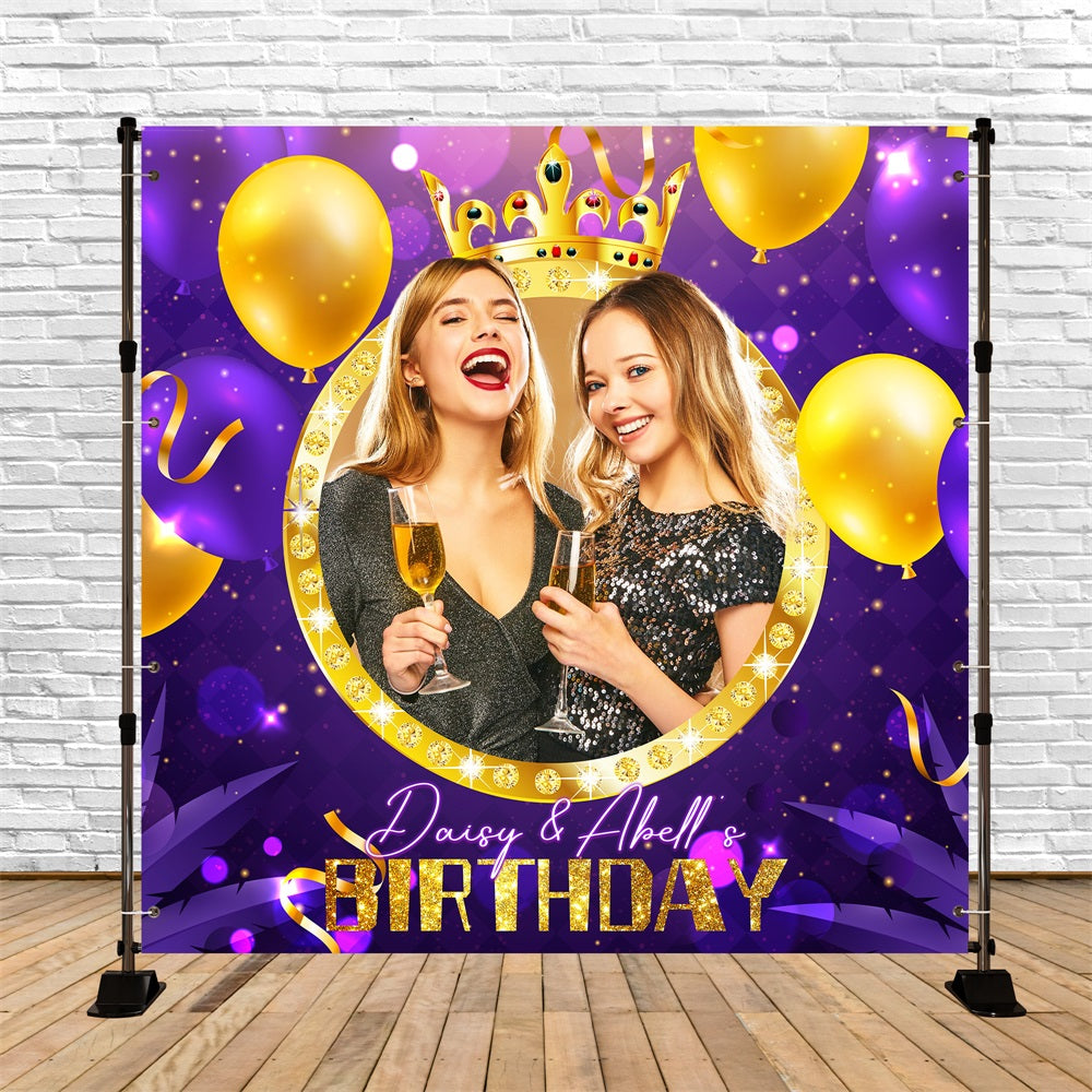 Toile de fond Deco Anniversaire Personnalisé Ballon Thème Couronne LXX5-141