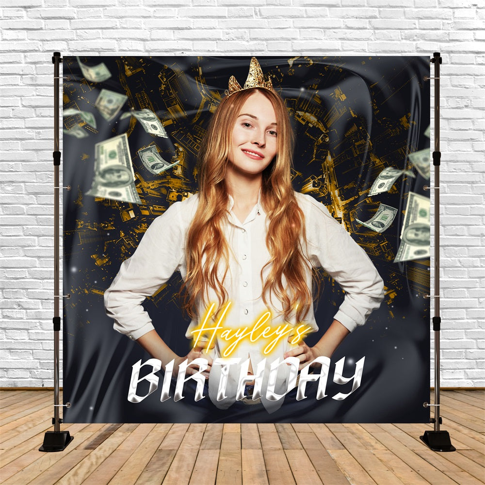 Toile de fond Photo Anniversaire Personnalisable Royal Étincelant 50e LXX5-148
