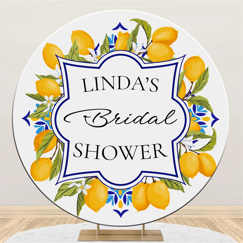 Toile de fond Ronde Personnalisable Citron Frais pour Bridal Shower LXX5-165