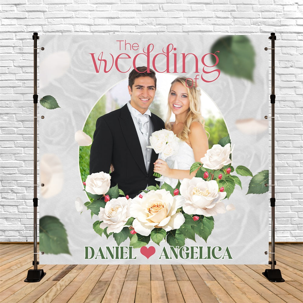 Toile de fond Mariage Fleur Ivoire Pour Photos LXX5-168