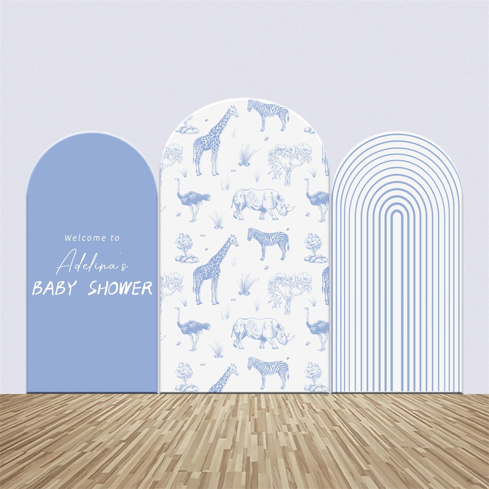 Kit de Toile de fond Arch Personnalisable Baby Shower Tons Doux Animaux LXX5-240
